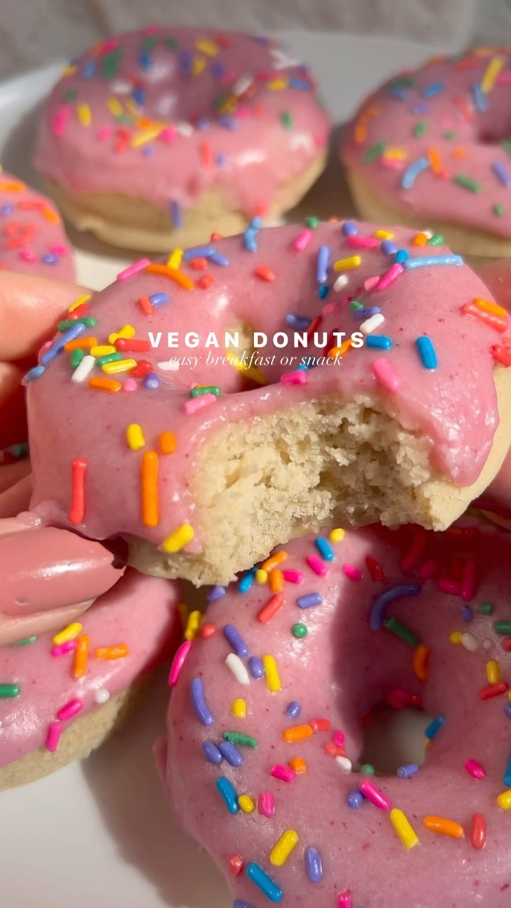Vegan Pink Glazed Donuts