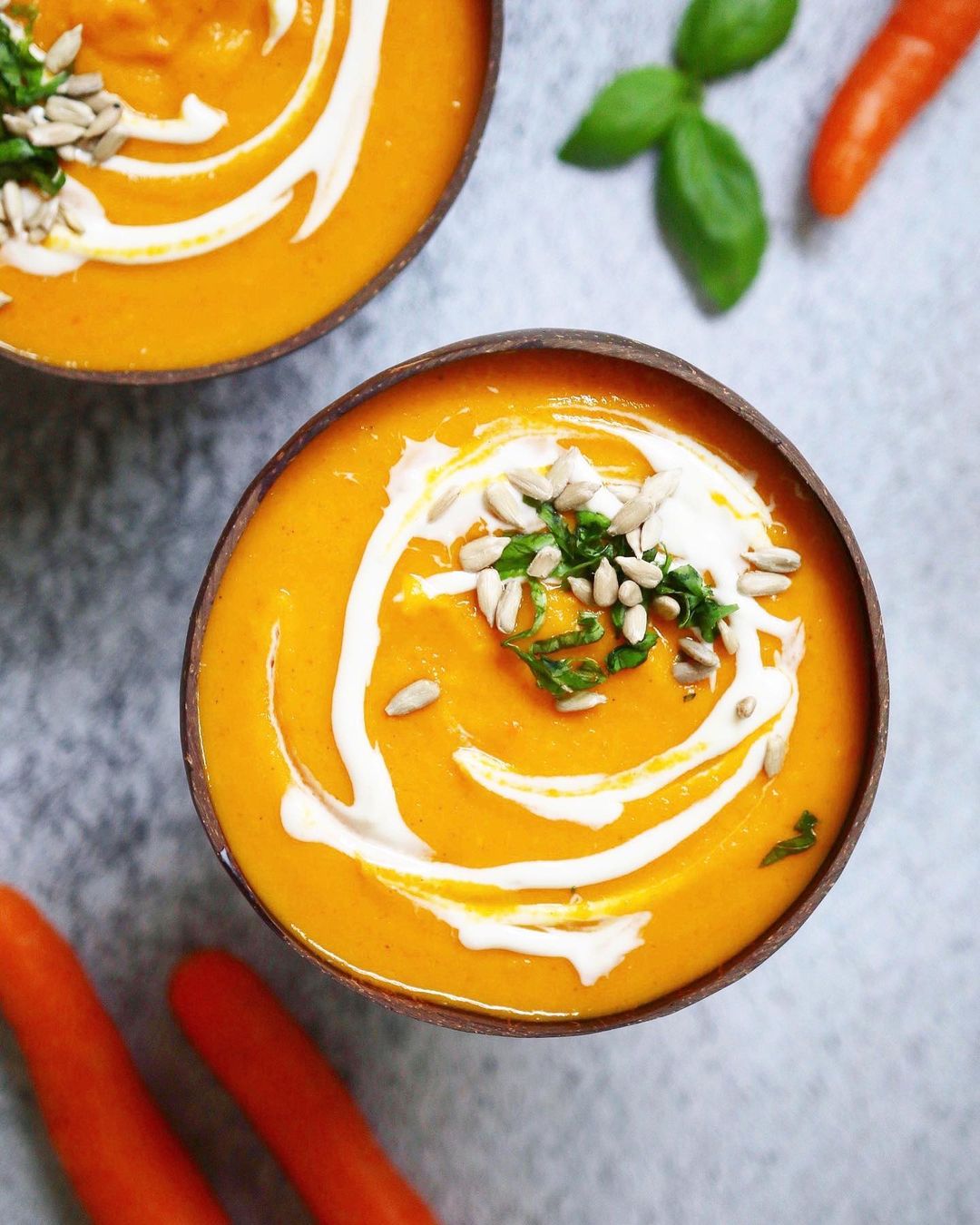 Vegan Carrot Soup with Fresh Bread