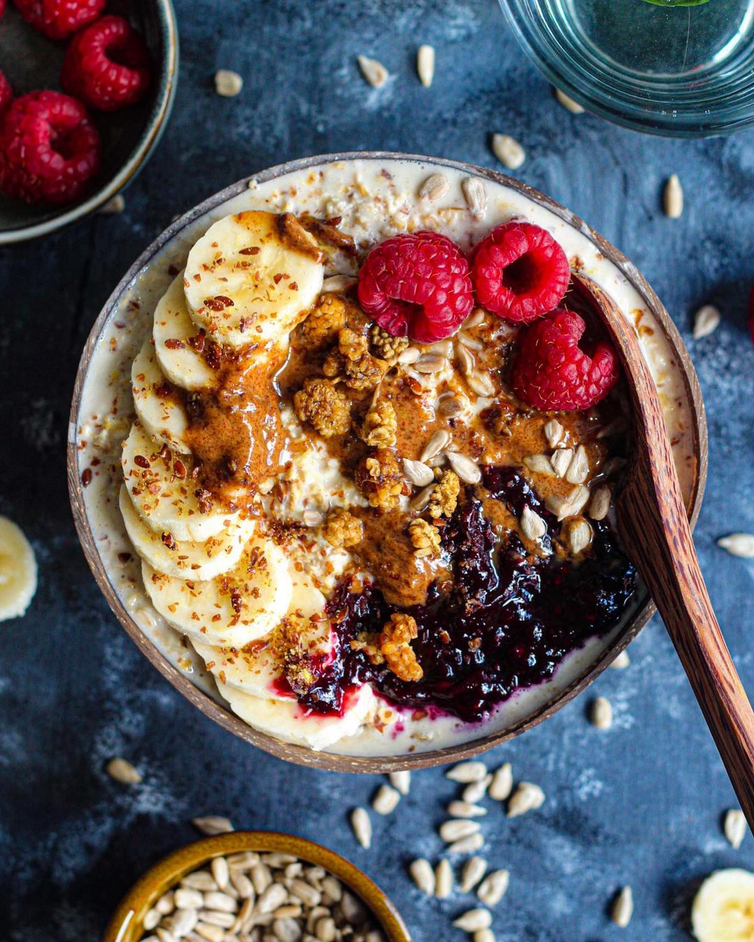 Peanut Butter Jelly Oats Breakfast