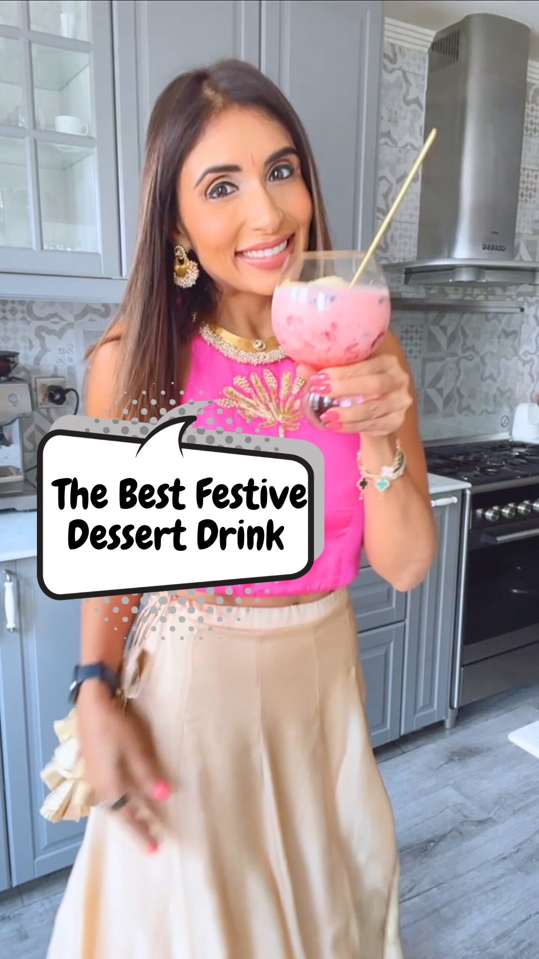 Falooda Dessert with Rose Syrup and Ice Cream