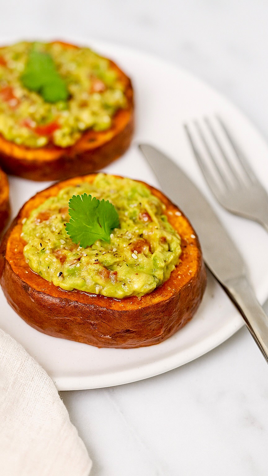 Crispy Sweet Potato Guac Toast
