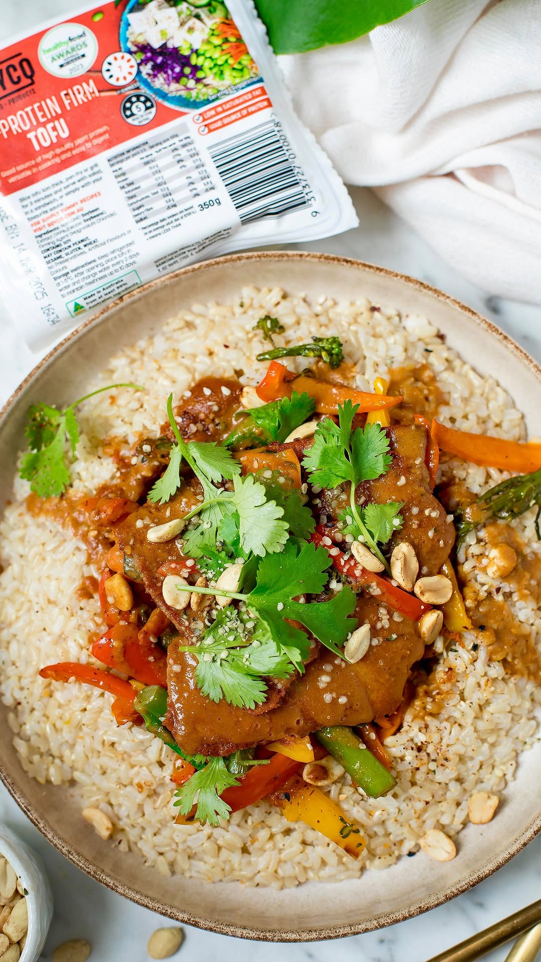 Crispy Shaved Tofu Stir Fry Bowl