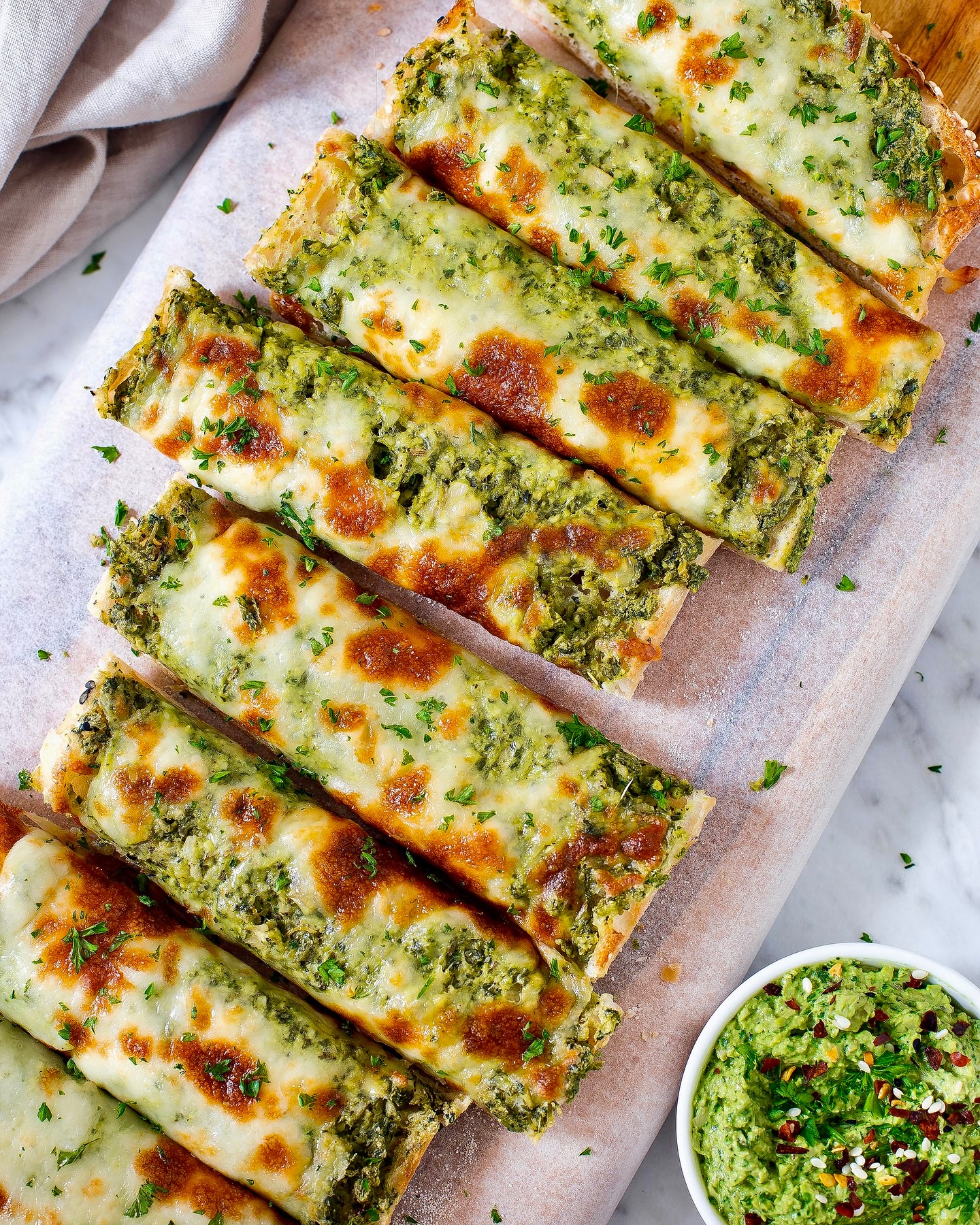 Spinach and Artichoke Garlic Bread