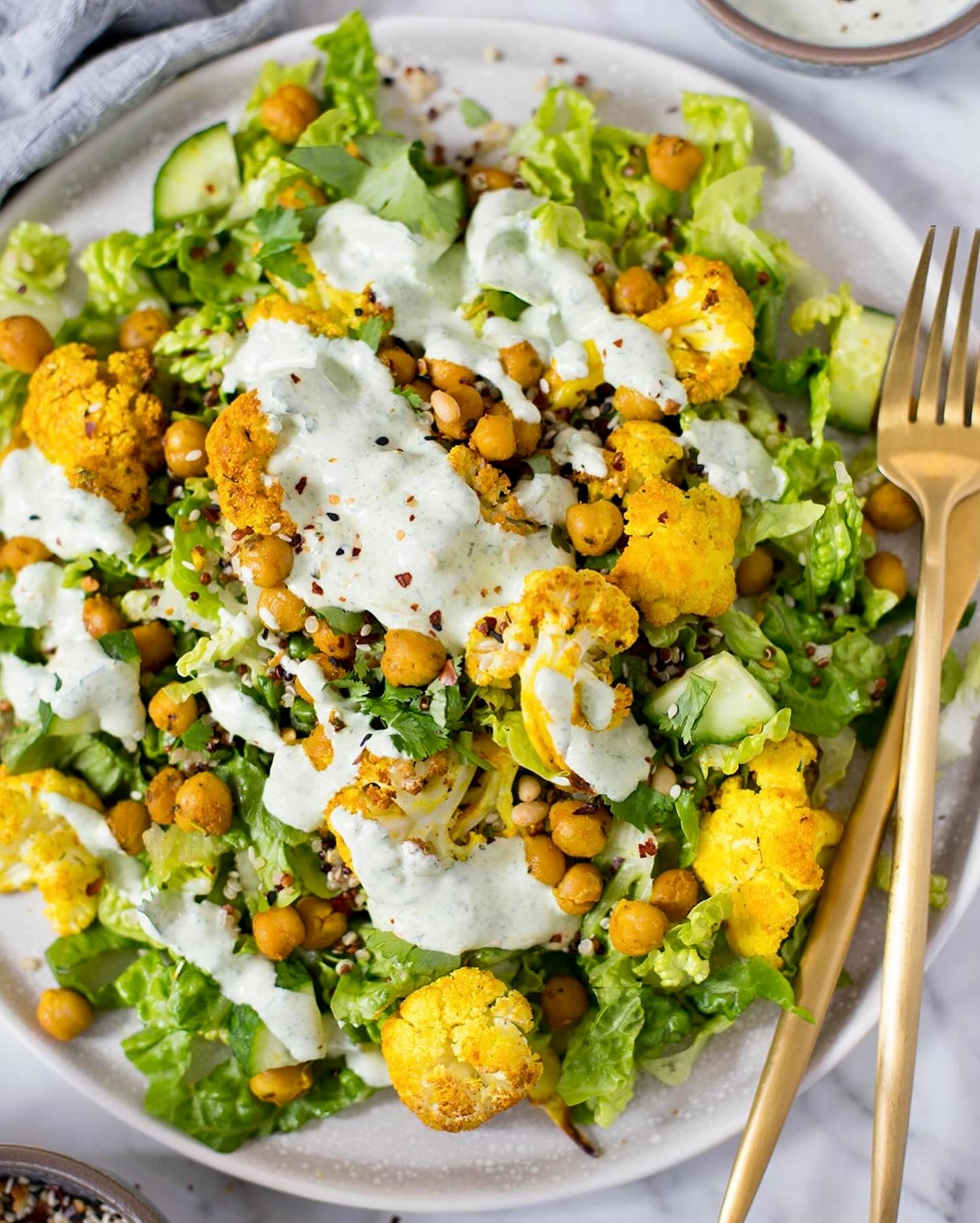 Crunchy Chickpea and Roasted Cauliflower Salad