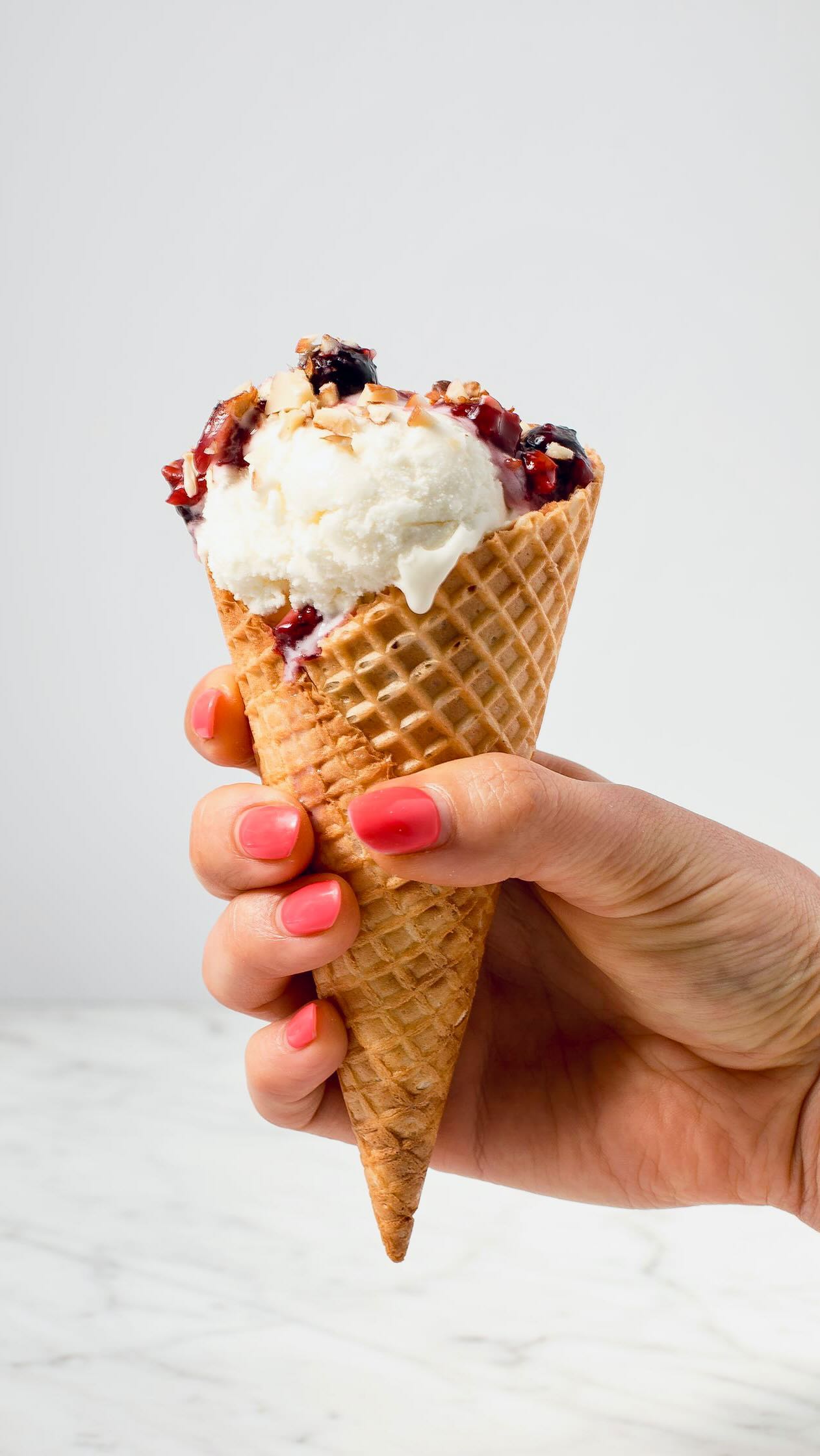 Berry Crumble Ice Cream Cones