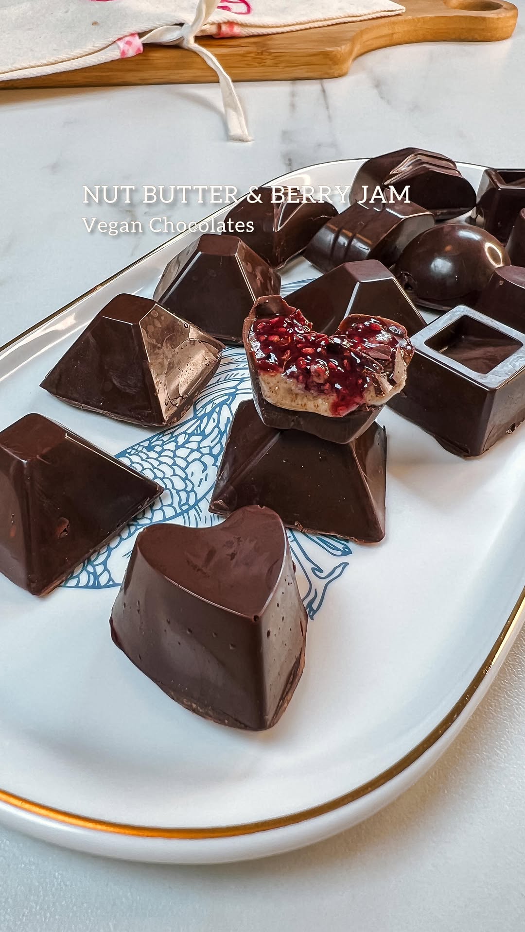 Vegan Chocolate Cups with Berry Jam