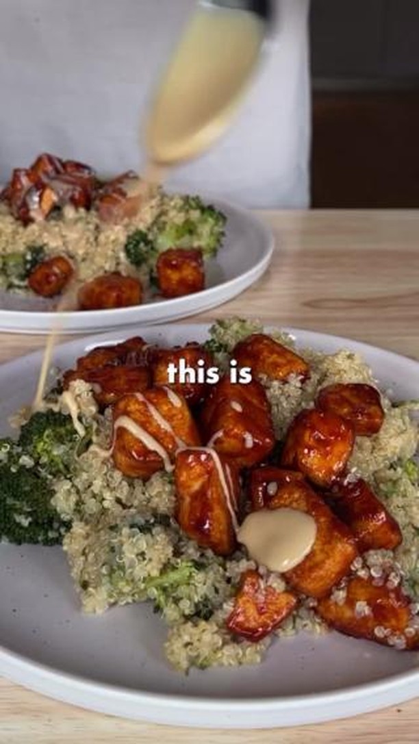 Sticky Spicy Tofu Quinoa Bowl