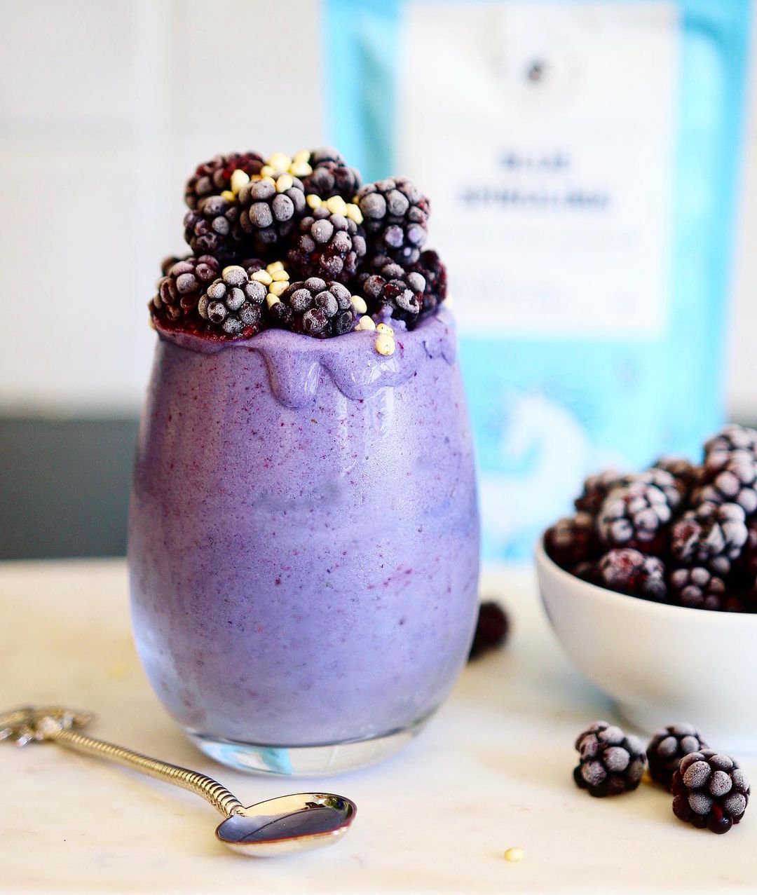 Blackberry Smoothie Parfait with Spirulina