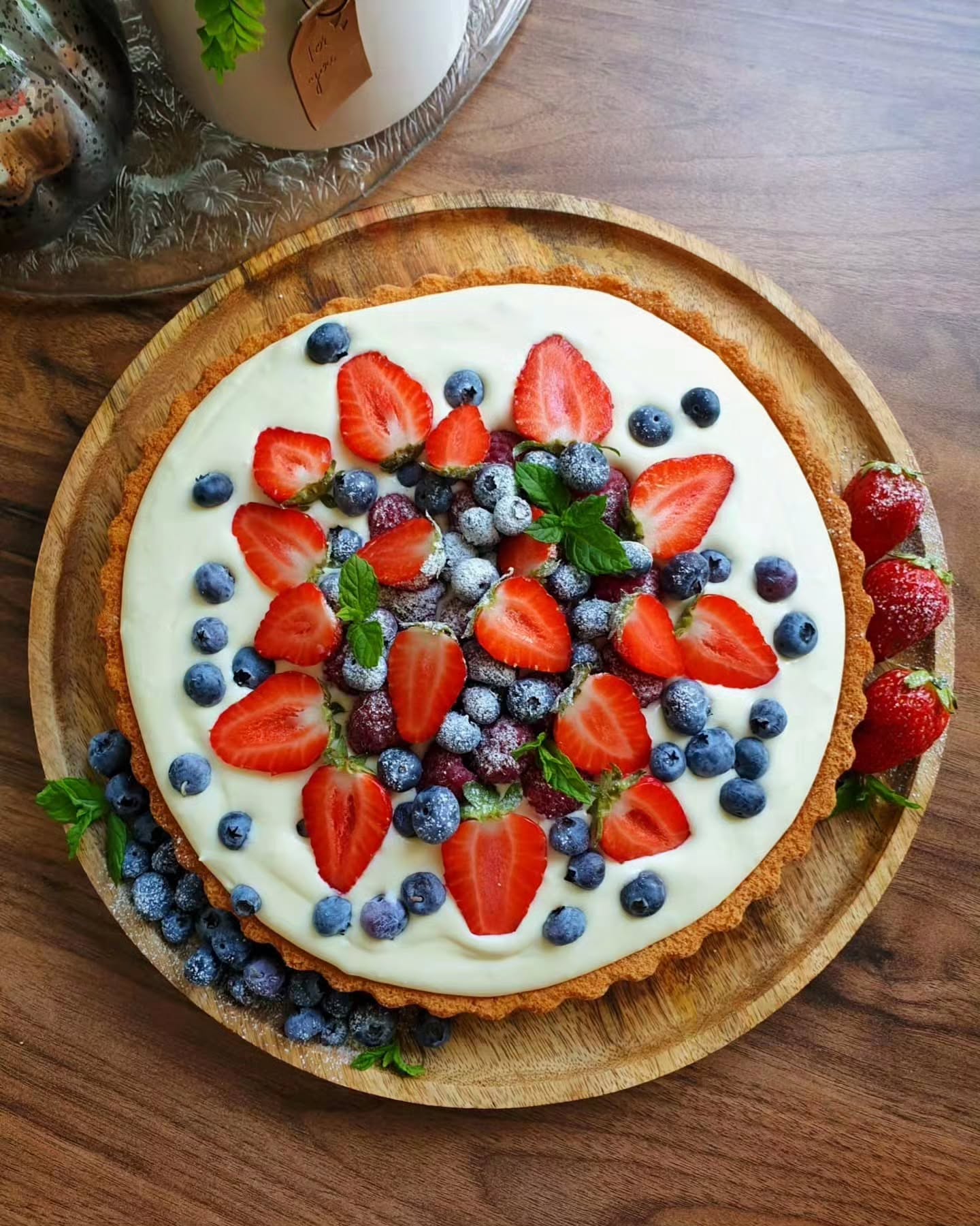 Cream Filled Summer Berries Flan