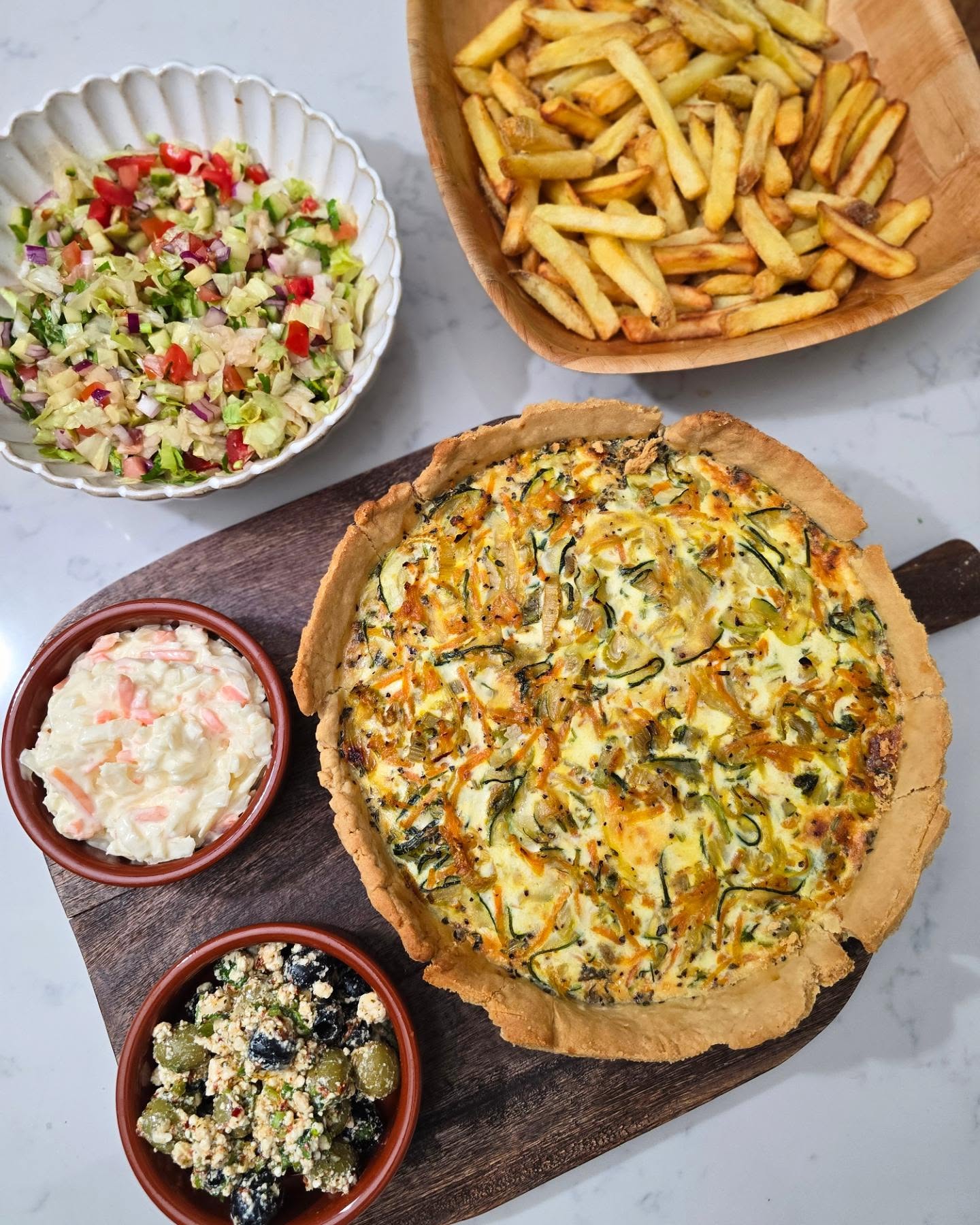 Homemade Vegetable Quiche with Cheese