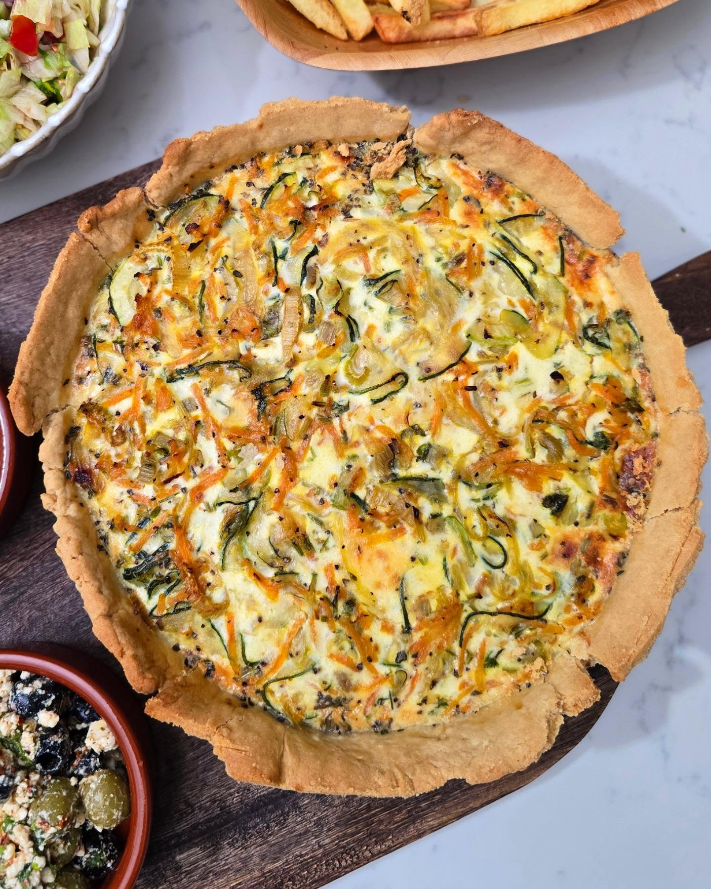 Homemade Vegetable Quiche with Cheese