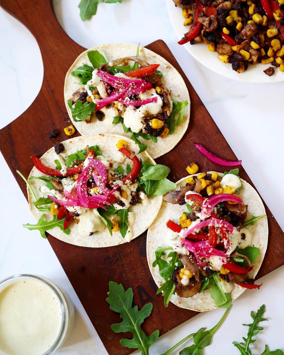 Vegan Bean Tacos with Cashew Cream