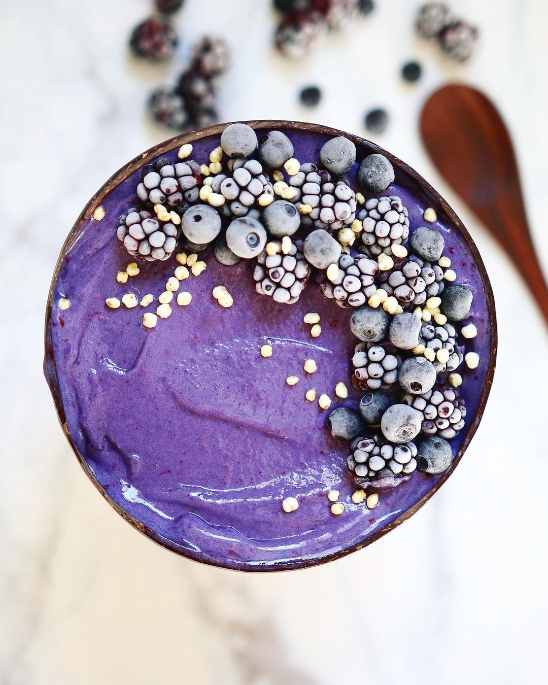 Purple Smoothie Bowl with Berries