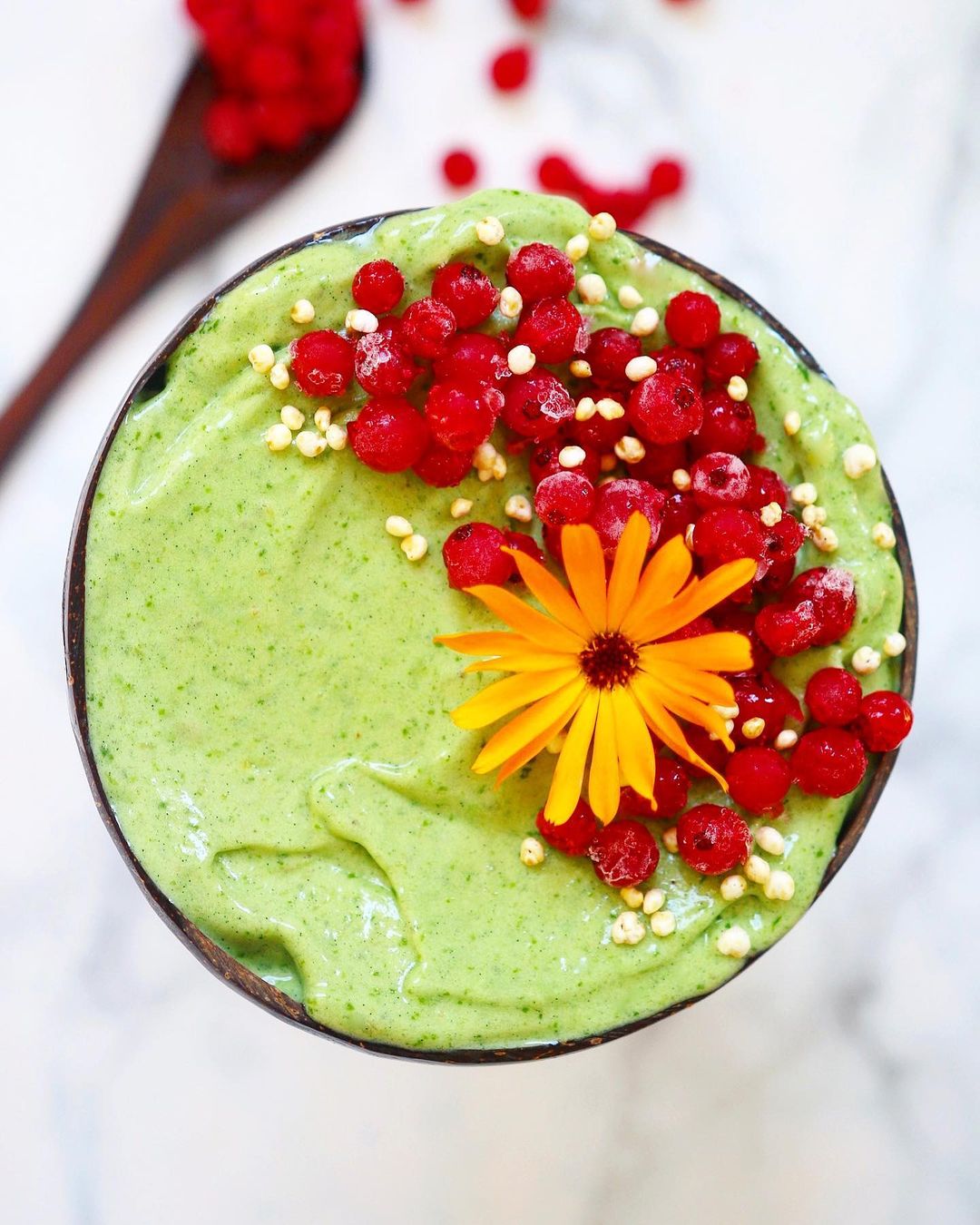 Vegan Smoothie Bowl with Banana and Mango