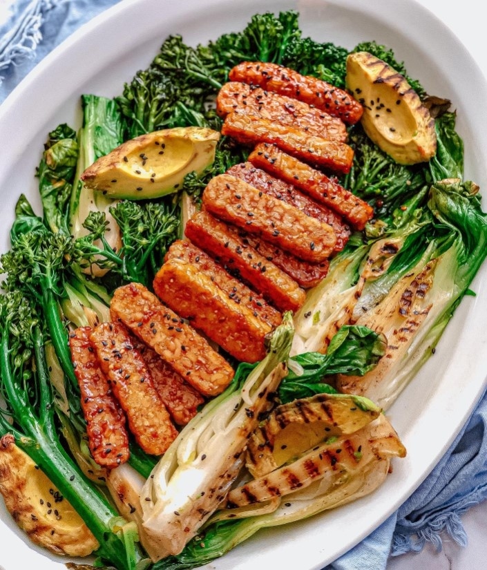 Bbq Tempeh with Grilled Vegetables