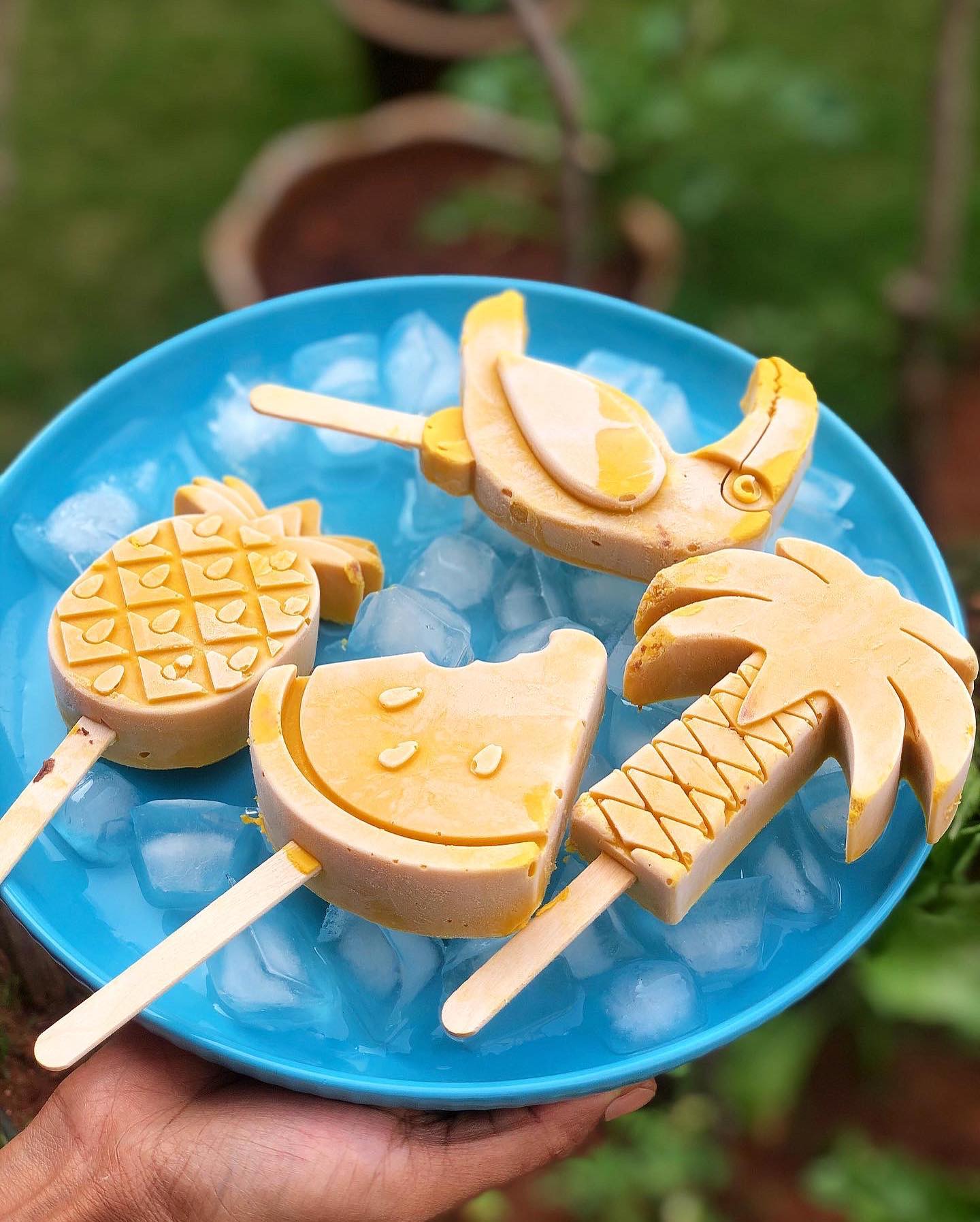 Creamy Mango Chickpea Popsicles