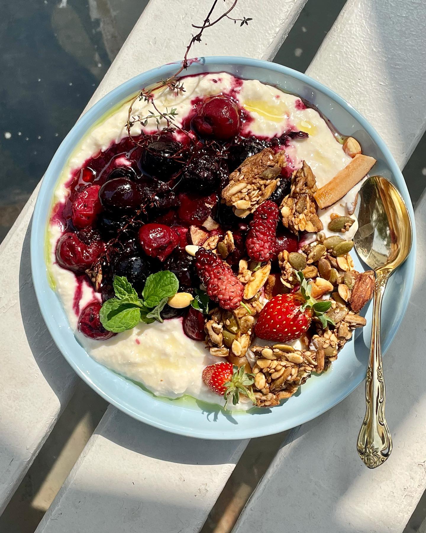 Whipped Tofu Ricotta with Stewed Fruit