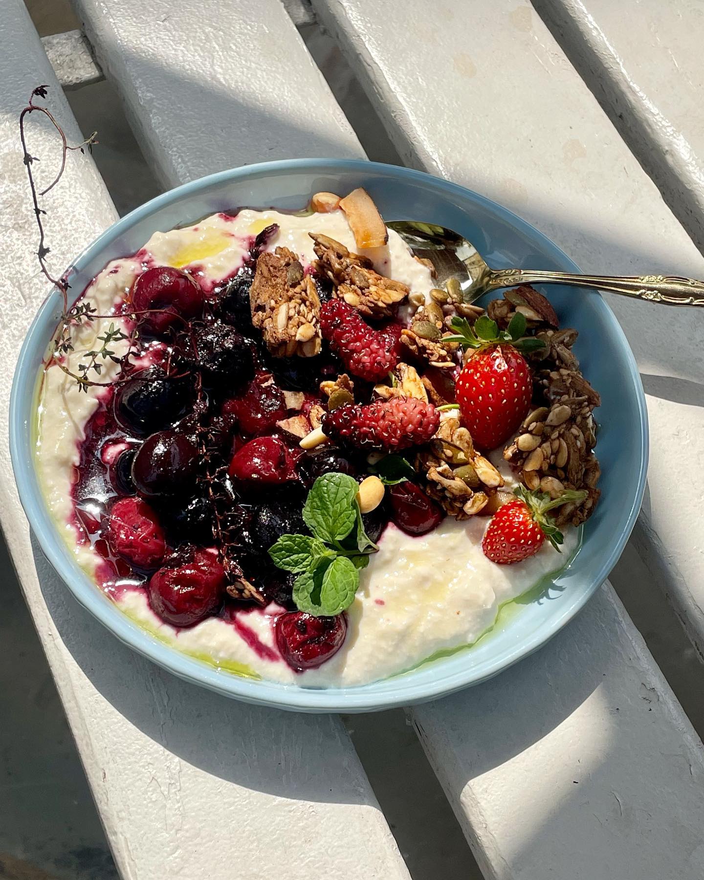 Whipped Tofu Ricotta with Stewed Fruit