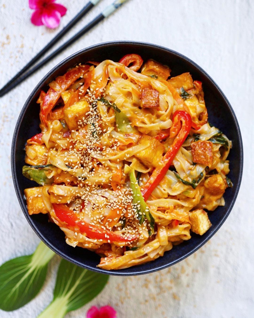 Tofu Stir Fry with Creamy Peanut Sauce