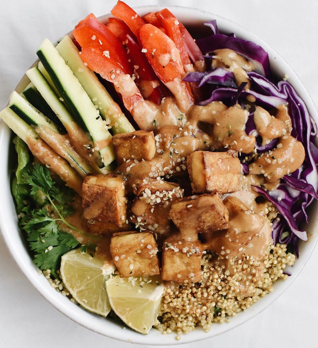 Thai Style Buddha Bowl with Peanut Sauce