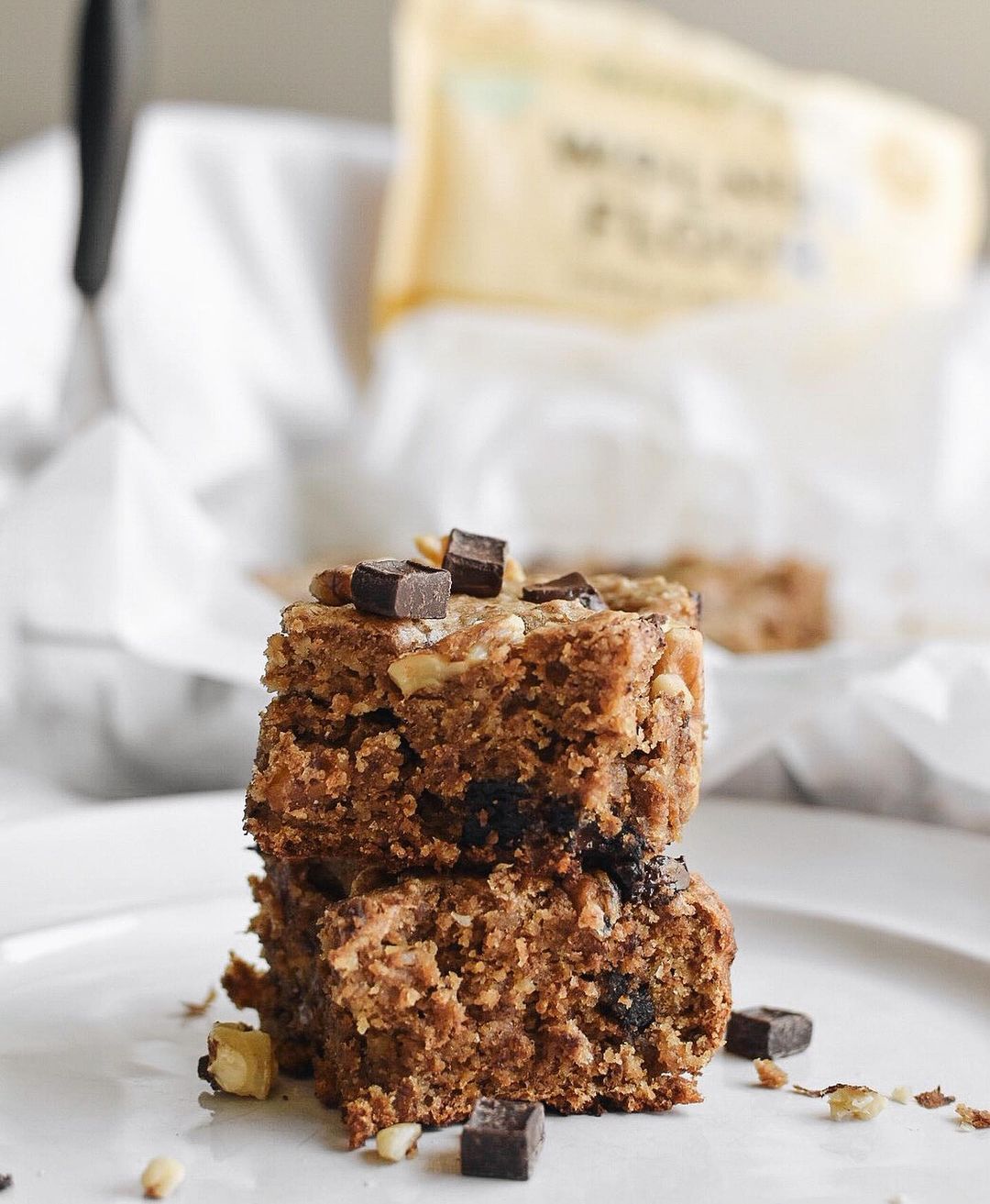 Delicious Gluten-Free Banana Walnut Blondies