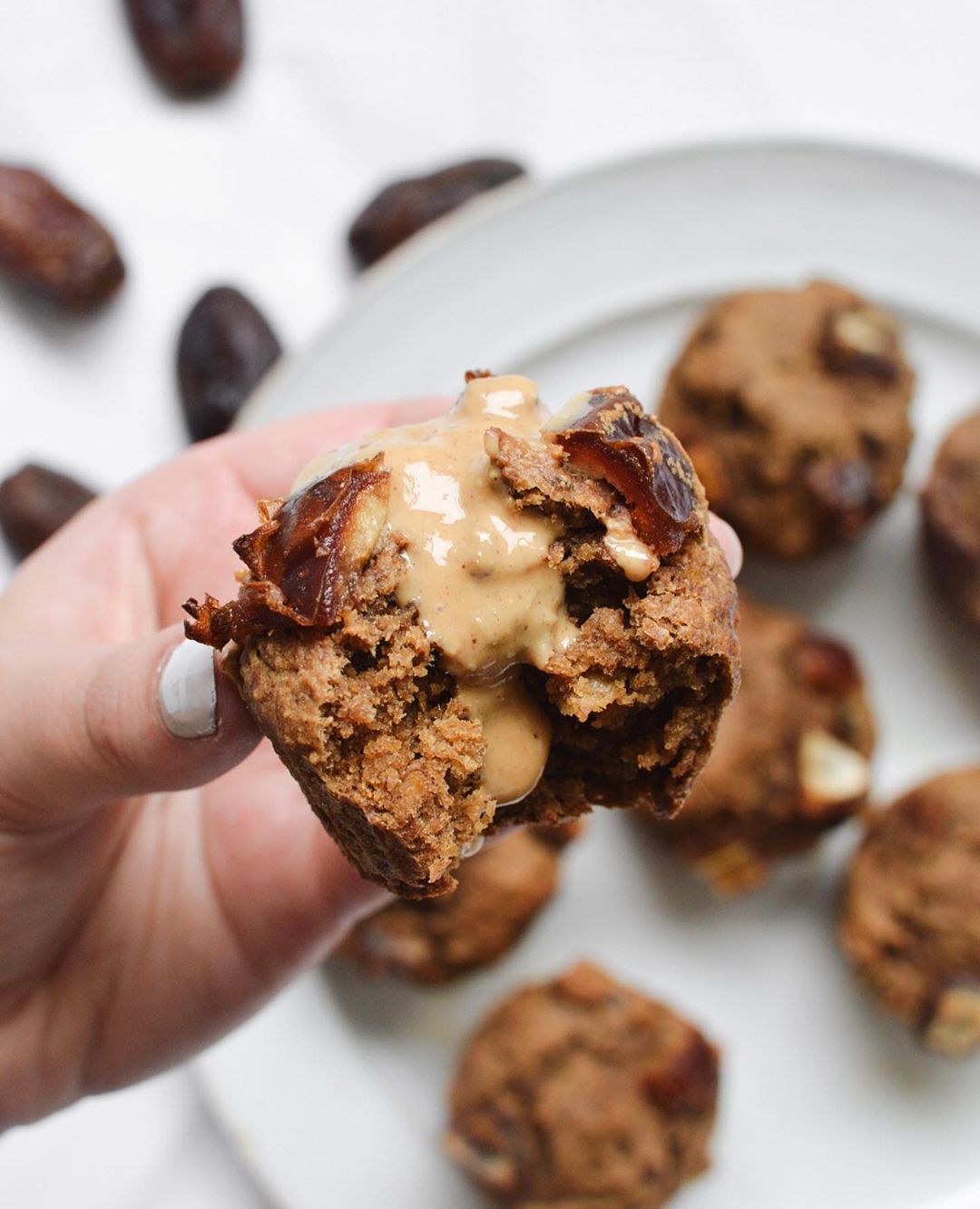 Peanut Butter Banana Date Muffins