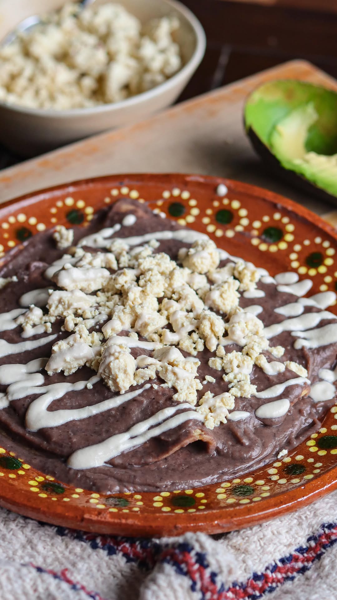 Enfrijoladas with Creamy Black Bean Sauce