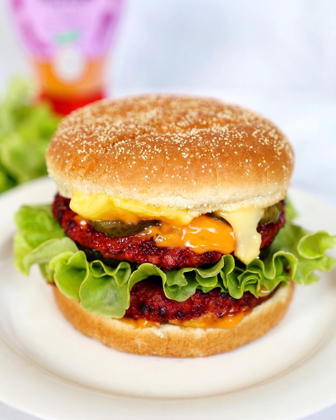 Vegan Beet Patties with Burger Additions