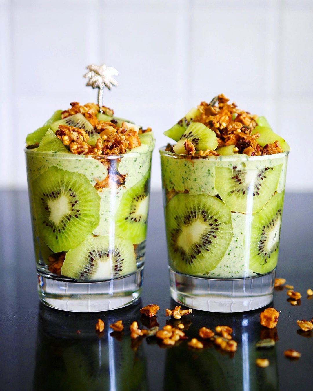 Smoothie Parfaits with Granola and Kiwi