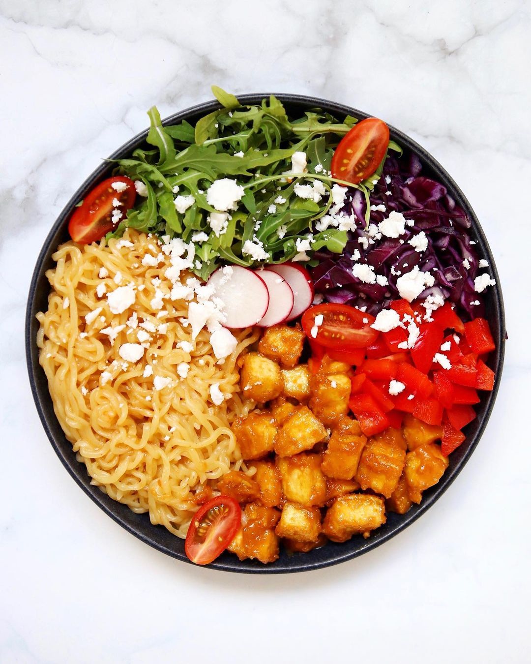 Crispy Tofu Noodles with Peanut Sauce
