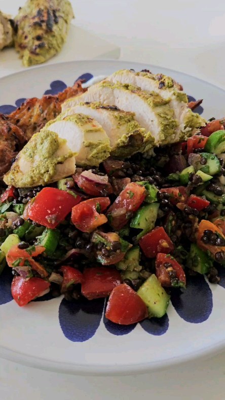 Kachumber Salad with Lentils