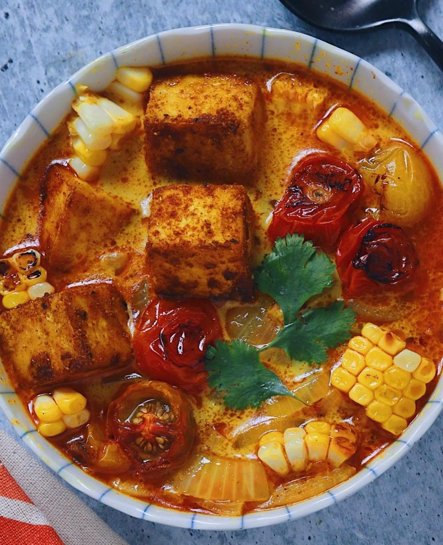 Tofu Curry with Roasted Vegetables