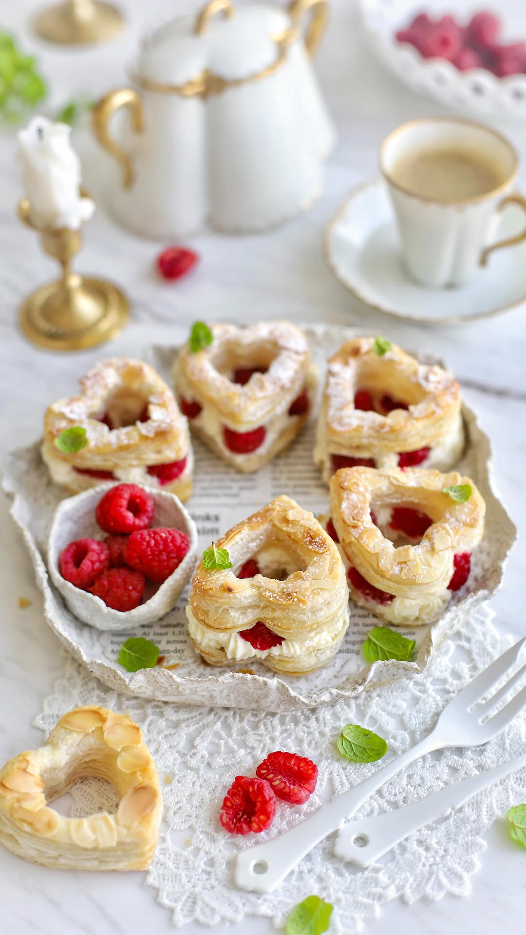 Easy Raspberry Heart Shaped Pastries