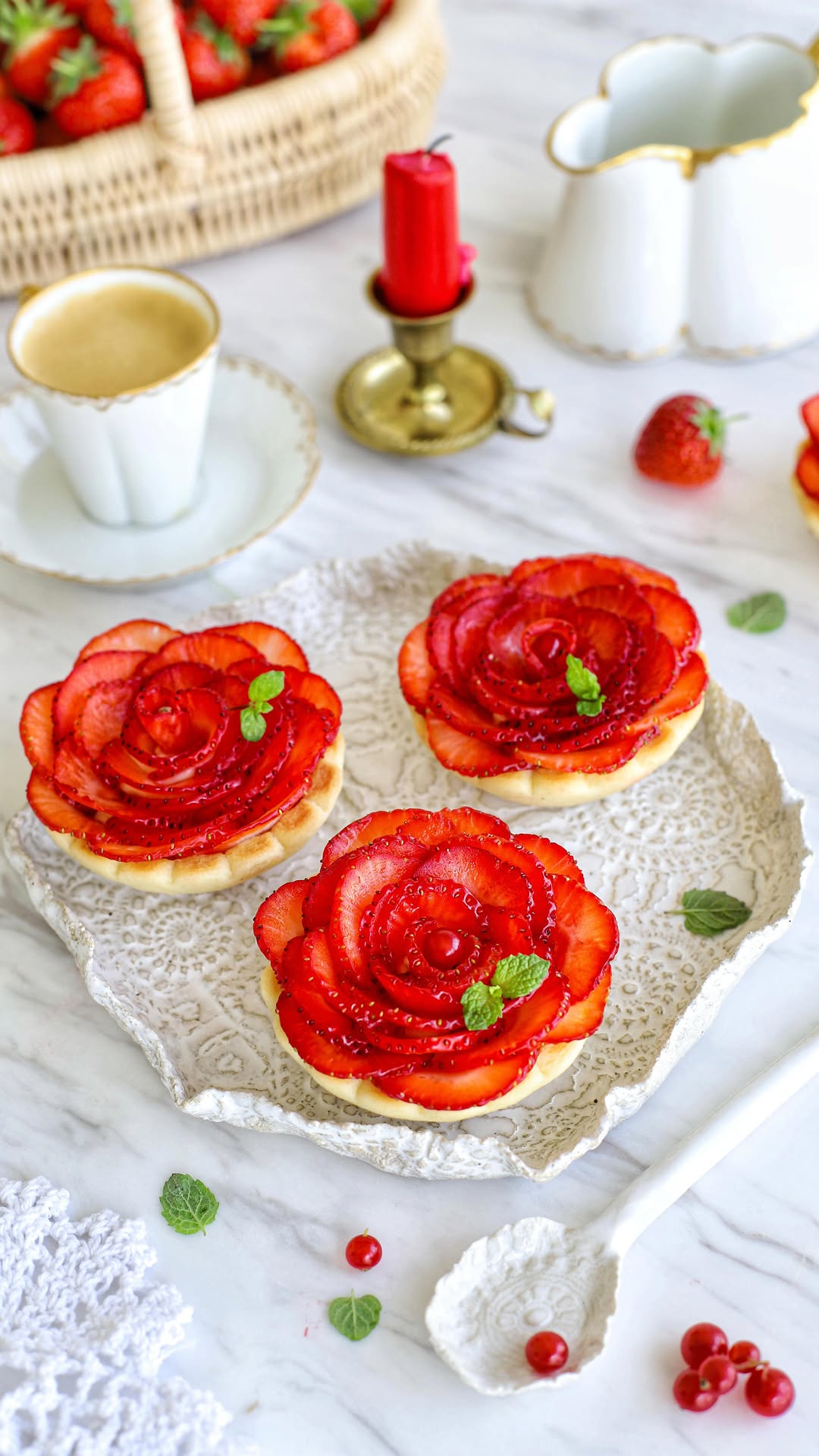Homemade Strawberry Rose Tarts