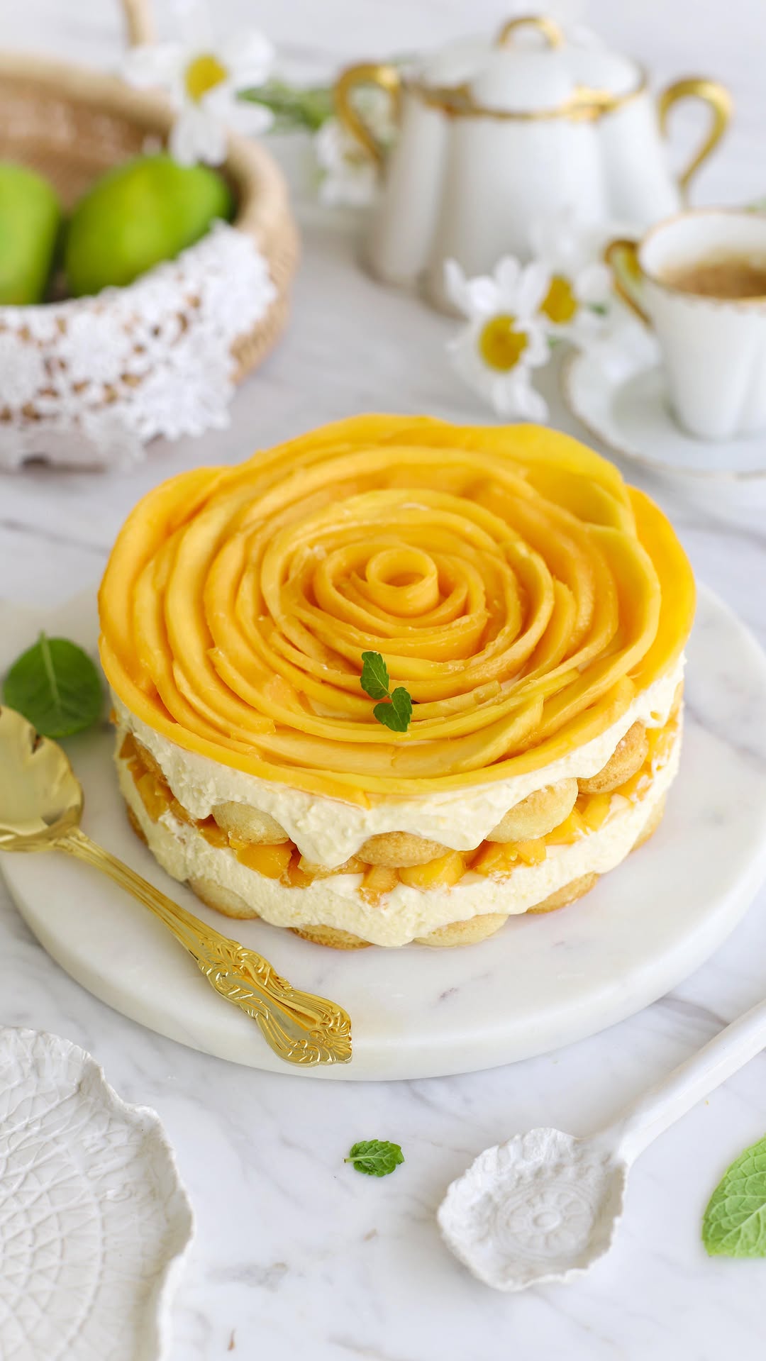 Eggless Mango Tiramisu Dessert