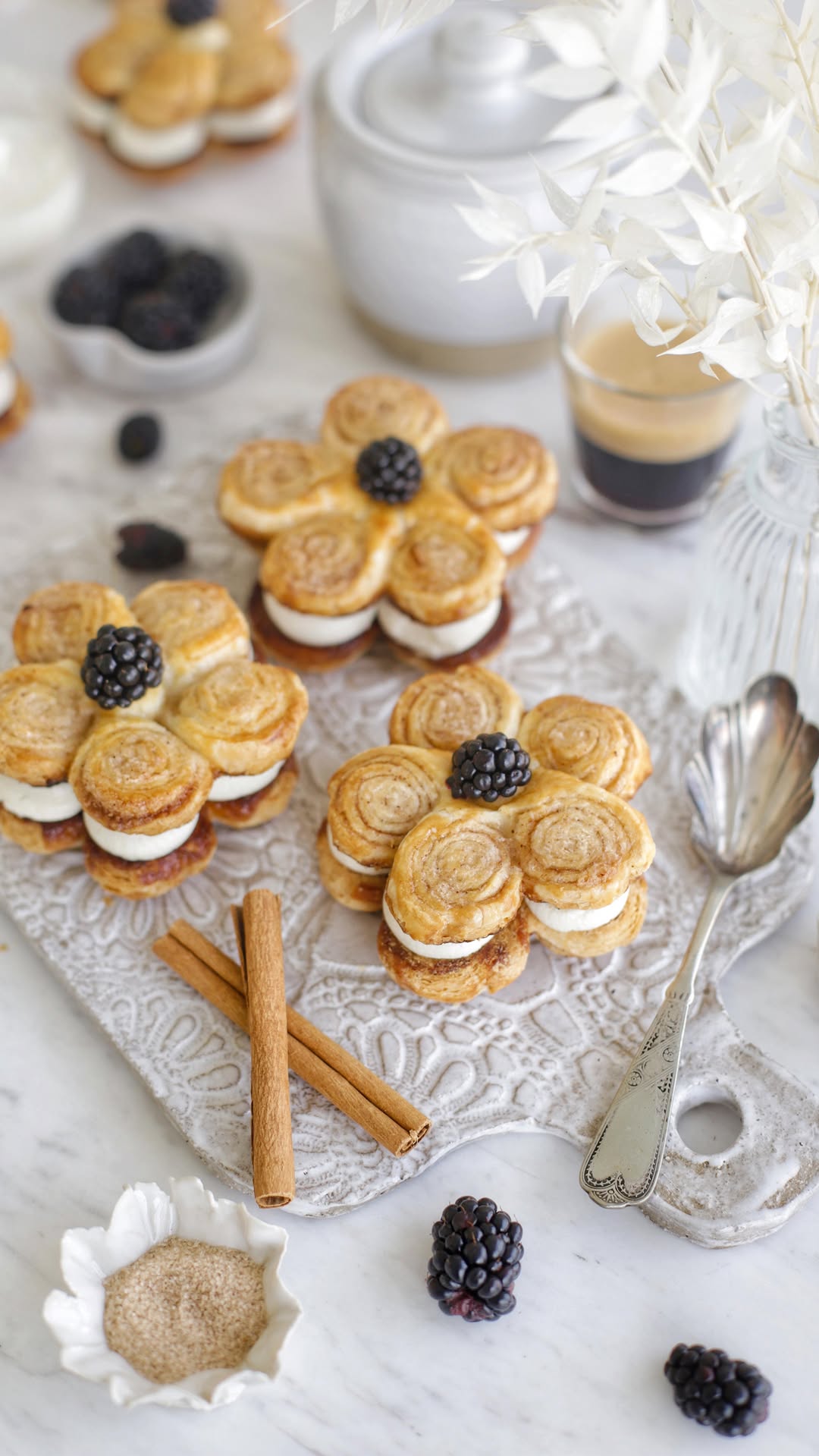 Flower Shaped Mille Feuille Pastry