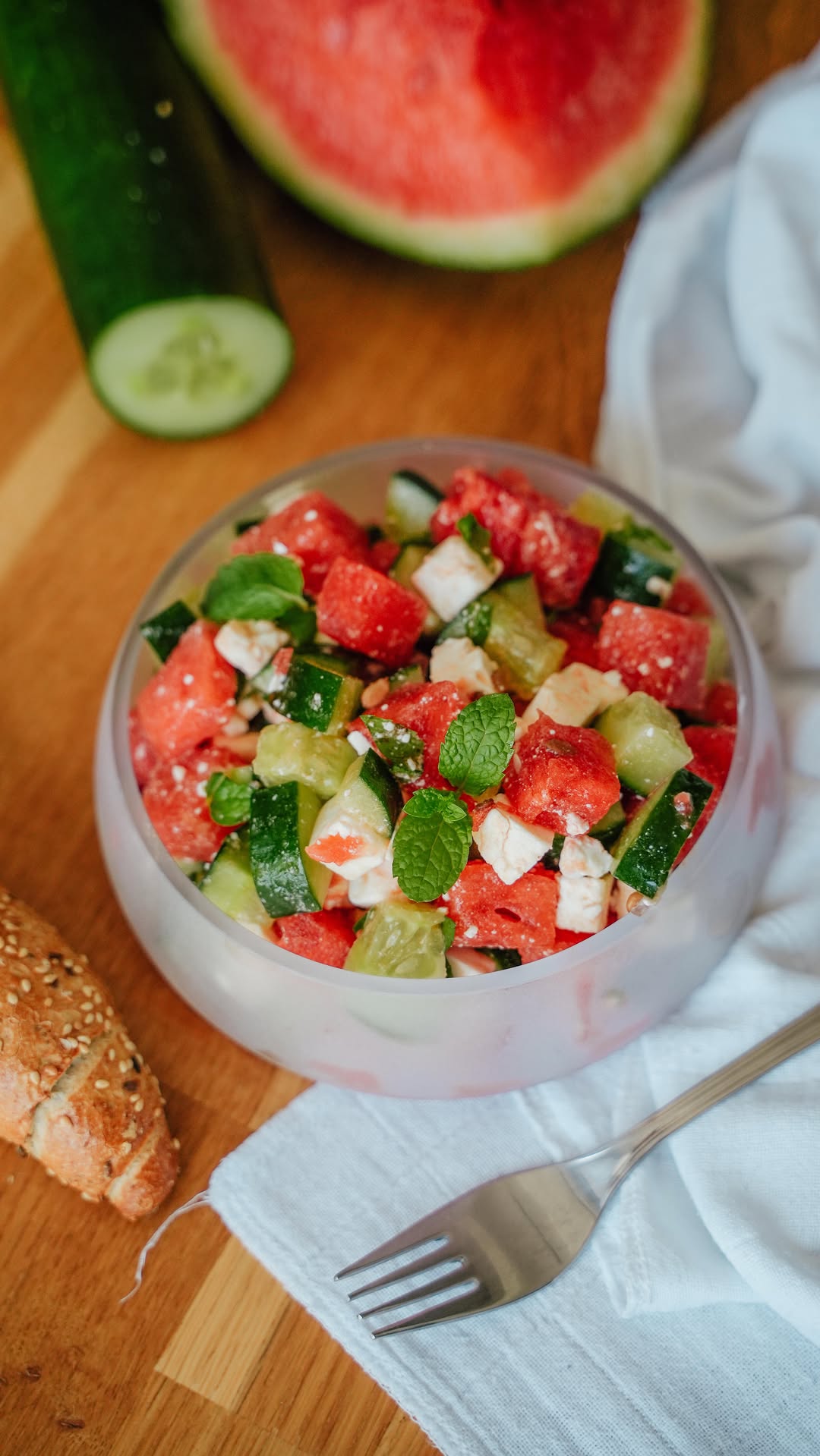 Easy Watermelon Feta Cucumber Salad