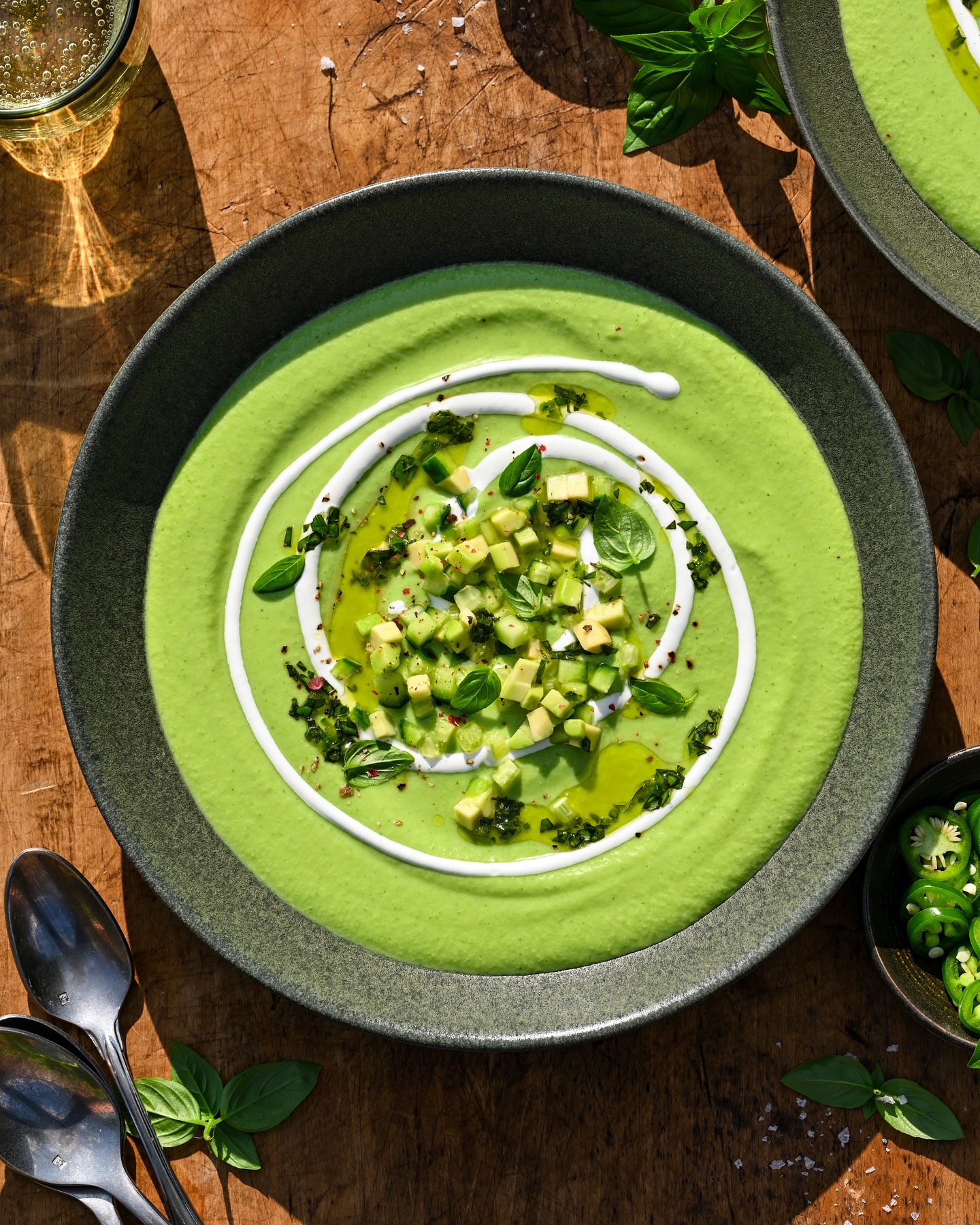Chilled Cucumber Avocado Gazpacho