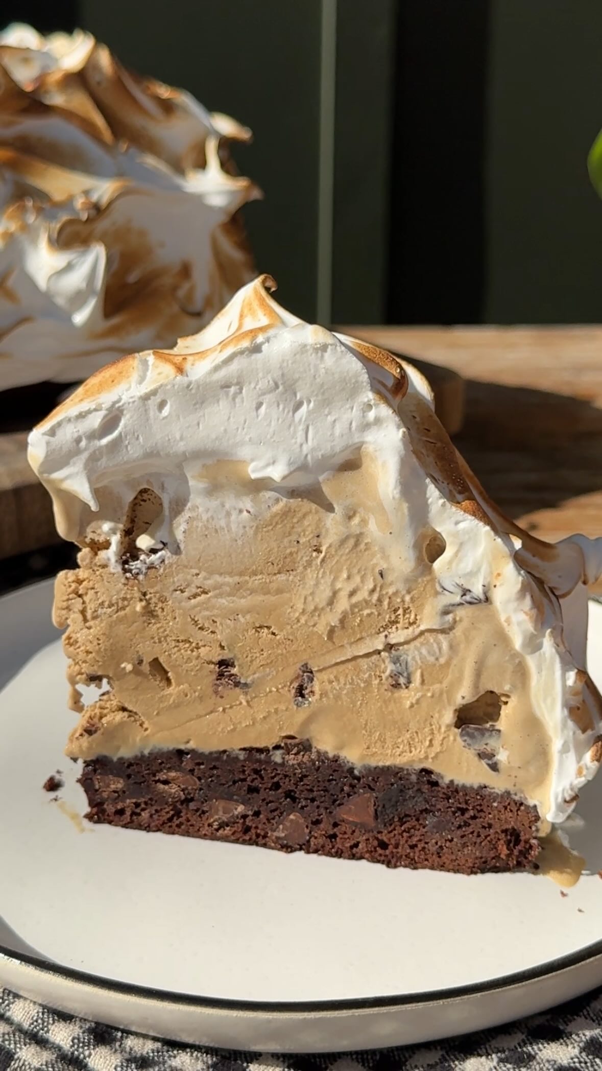 Brownie and Coffee Chip Baked Alaska