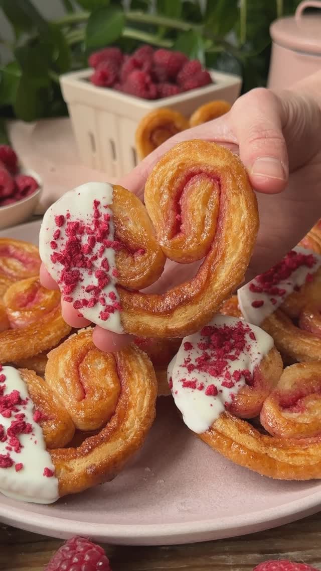 Raspberry Palmiers for Valentine's Day