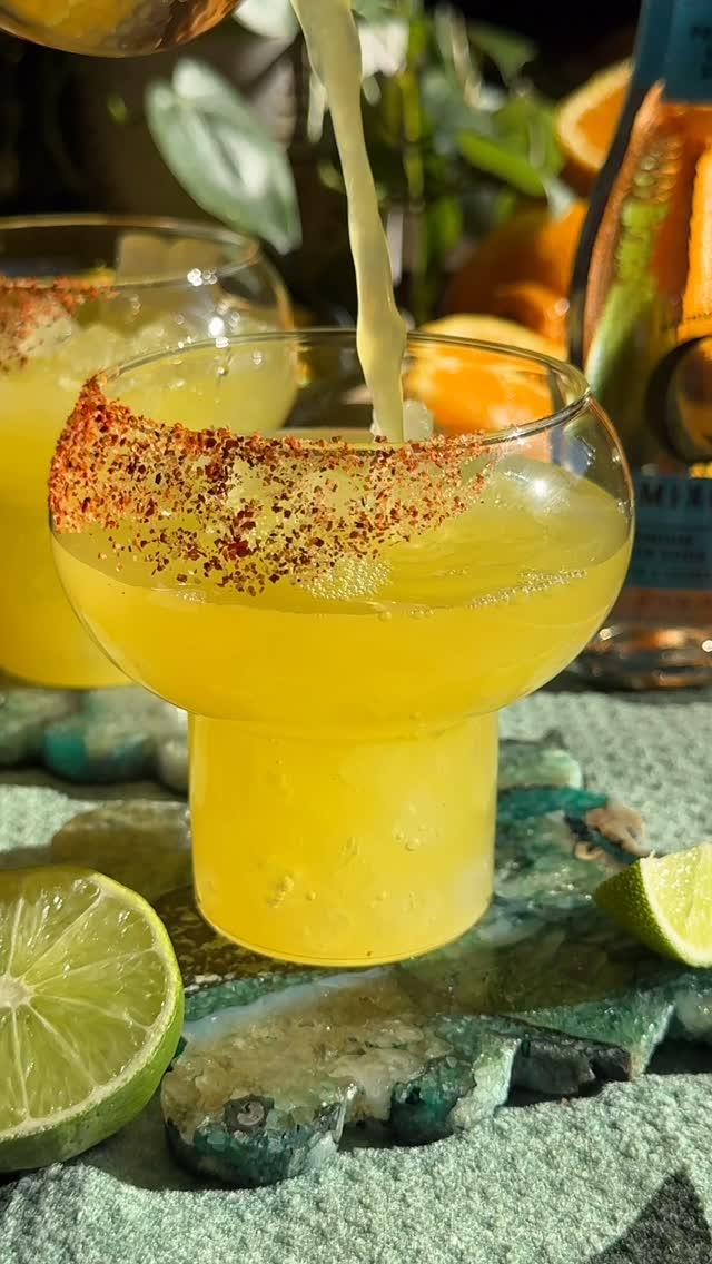 Sparkling Citrus Margarita with Mango Avocado Salsa