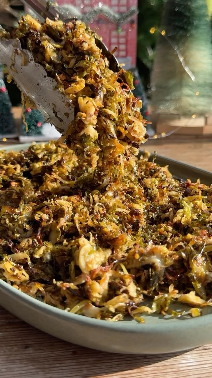 Roasted Shredded Brussels Sprouts with Parmesan and Lemon