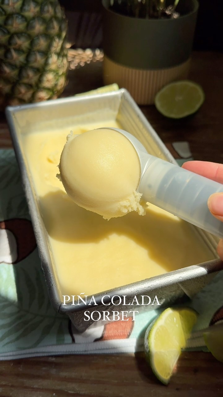 Easy Boozy Piña Colada Sorbet