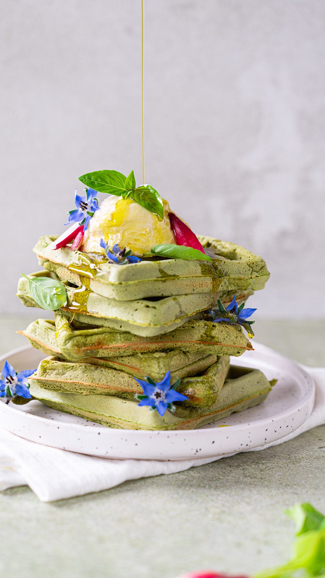 Savory Green Oat Waffles