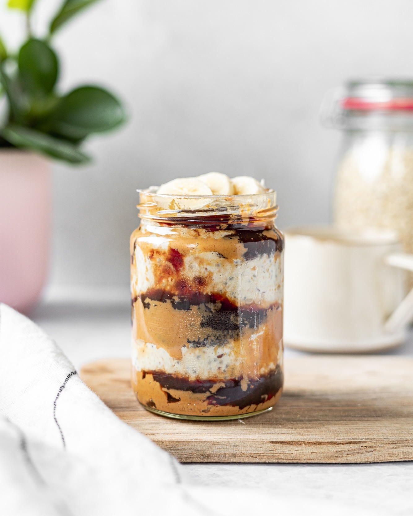 Peanut Butter and Jelly Overnight Oats