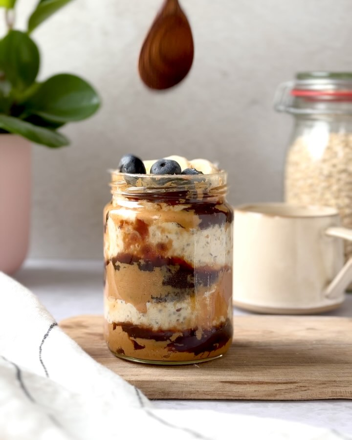 Peanut Butter and Jelly Overnight Oats