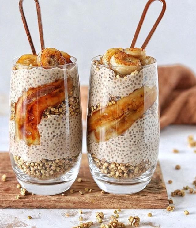 Caramalised Banana and Peanut Butter Chia