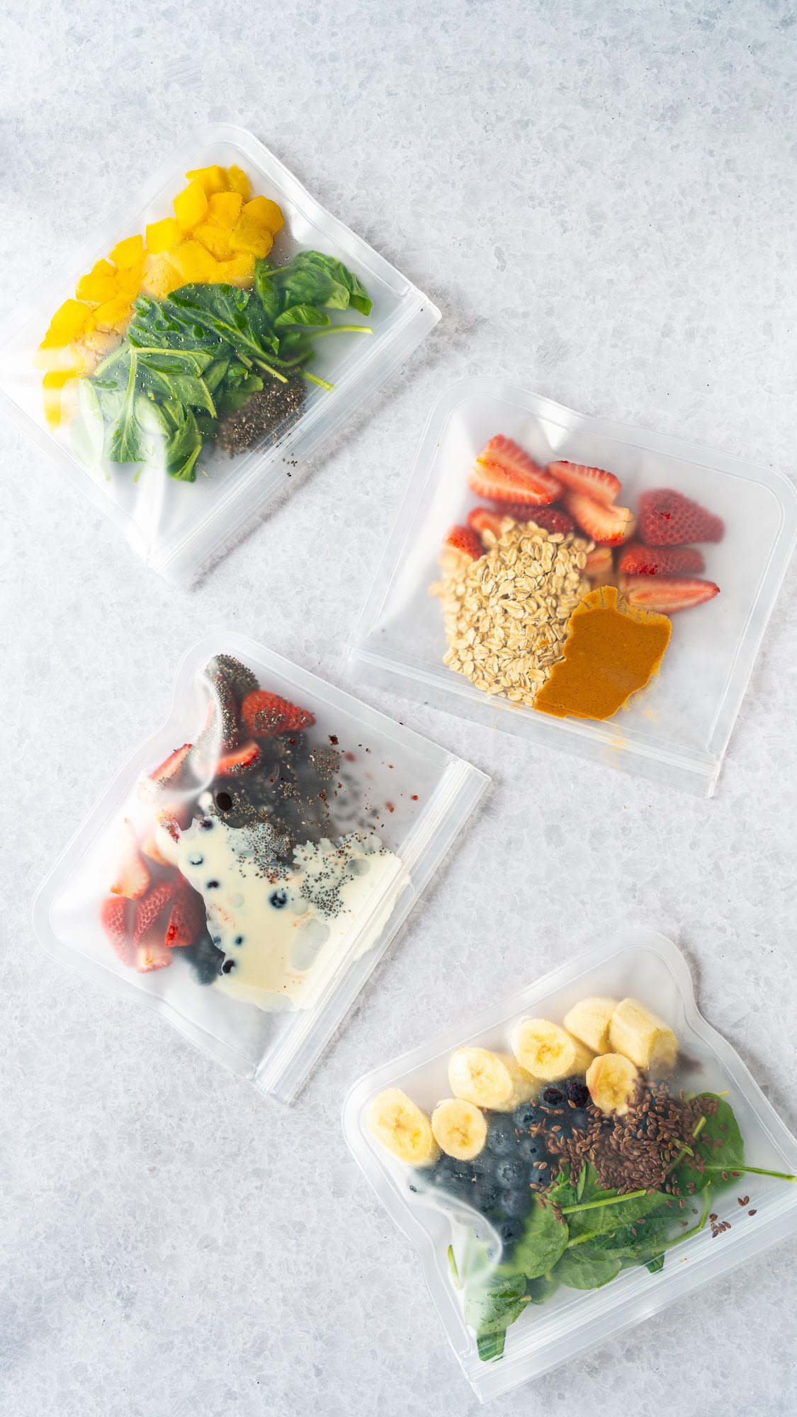 Four Frozen Smoothie Varieties