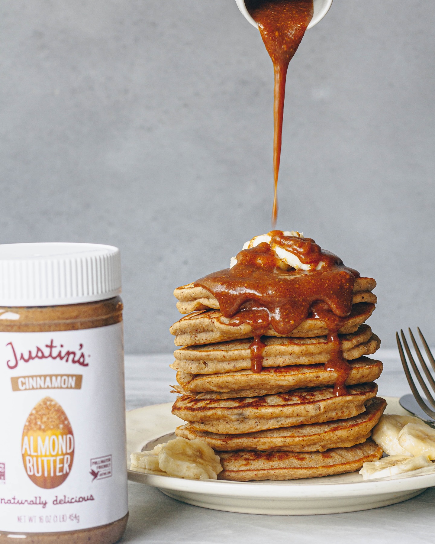 Healthier Almond Butter Banana Pancakes