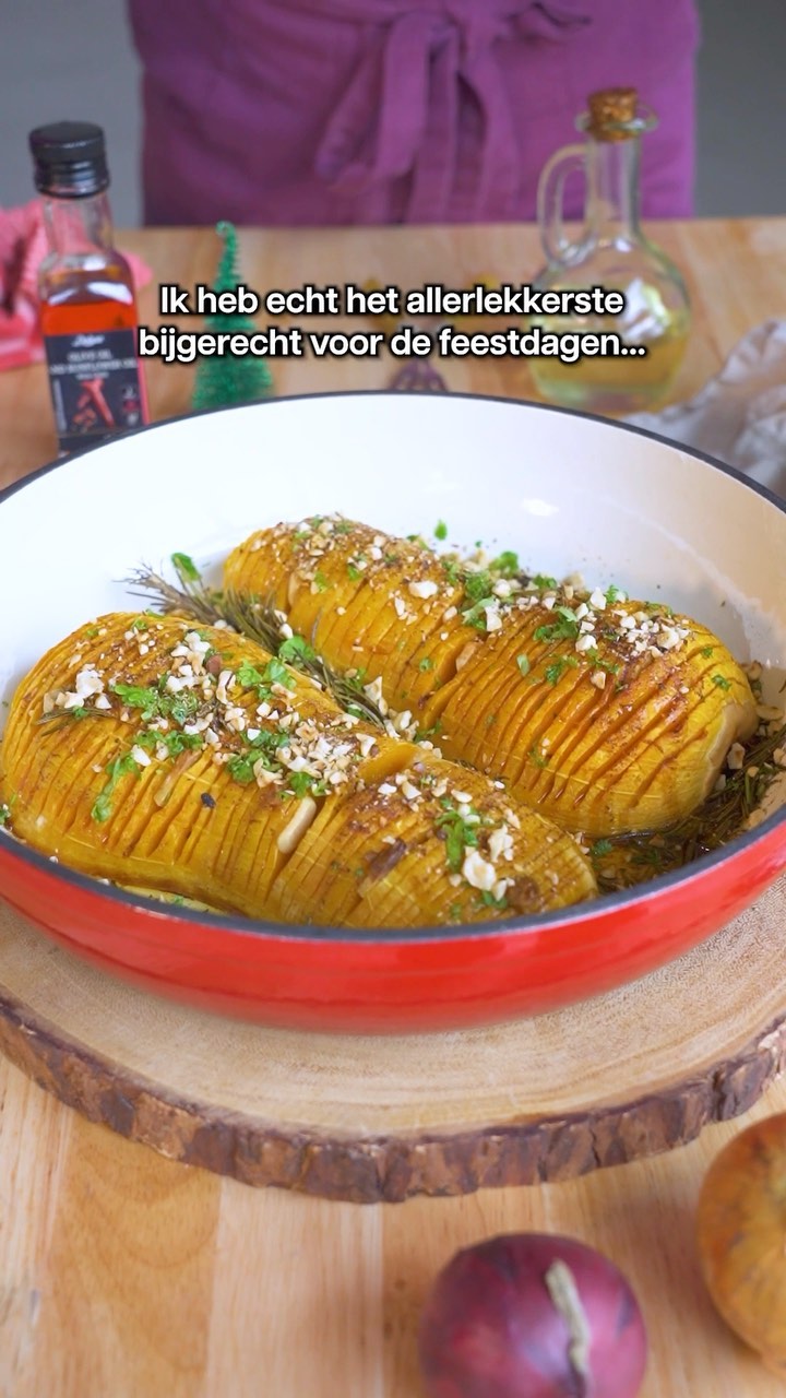 Hasselback Butternut Squash with Hazelnuts
